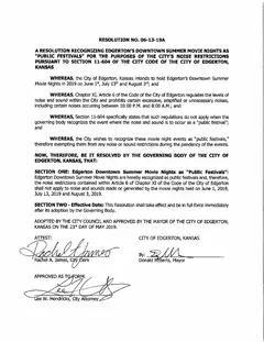 First page of Resolution No. 06-13-19A, the City’s copy