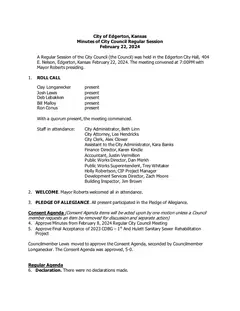 First page of the minutes