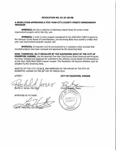 First page of Resolution No. 03-28-19B, the City’s copy