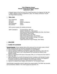 First page of the minutes