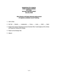 First page of the agenda