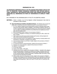 First page of Ordinance No. 2152, the City’s copy