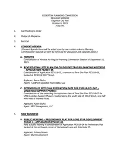 First page of the agenda