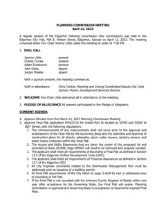 First page of the minutes