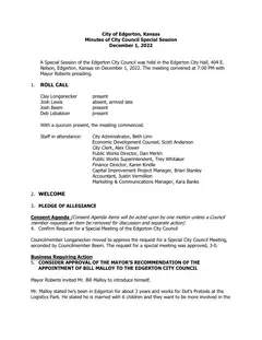 First page of the minutes