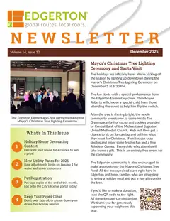 First page of December 2025 Newsletter