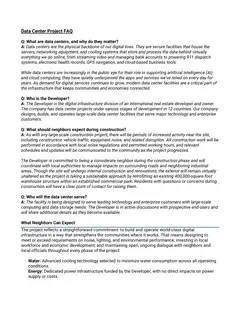 First page of DAMAC Data Center FAQ