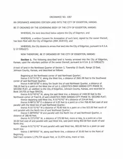 First page of Ordinance No. 1087, the City’s copy
