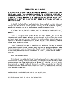 First page of Resolution 7-11-24A