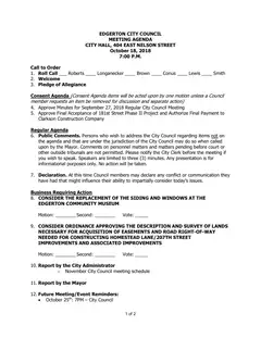 First page of the agenda packet