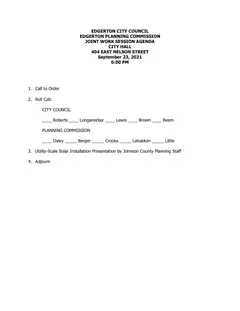 First page of the agenda packet