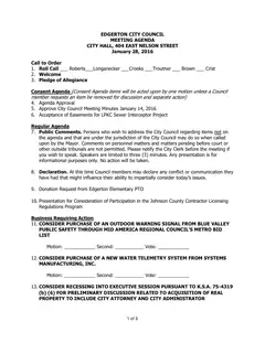 First page of the agenda packet
