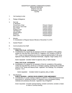First page of the agenda
