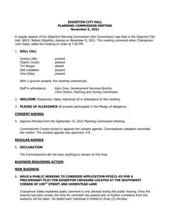 First page of the minutes