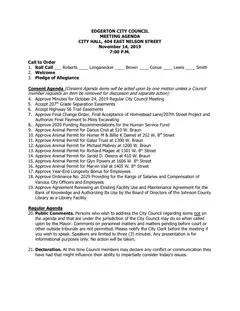 First page of the agenda packet