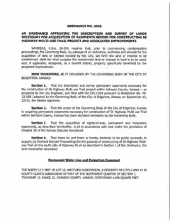 First page of Ordinance No. 2026, the City’s copy