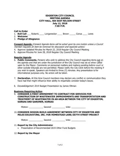First page of the agenda