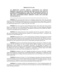 First page of Ordinance No. 2184, the City’s copy