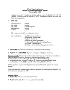 First page of the minutes
