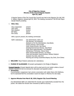 First page of the minutes