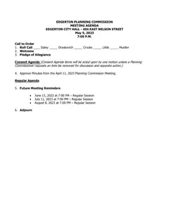 First page of the agenda