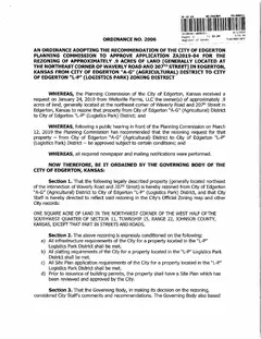First page of Ordinance No. 2006, the City’s copy