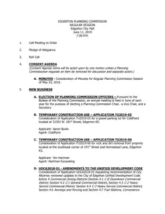 First page of the agenda packet