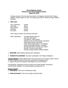 First page of the minutes