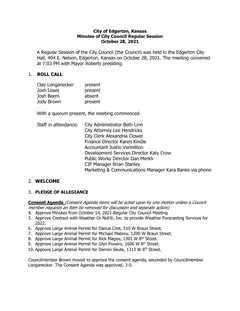 First page of the minutes