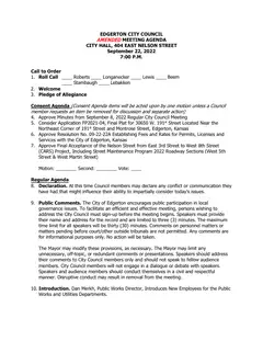 First page of the agenda