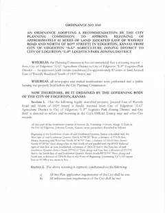 First page of Ordinance No. 1045, the City’s copy
