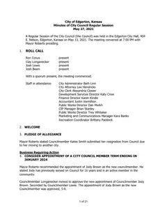 First page of the minutes