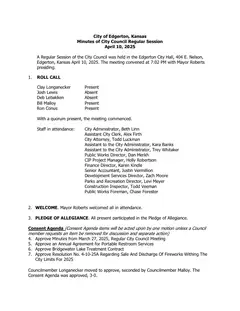 First page of the minutes