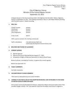 First page of the minutes