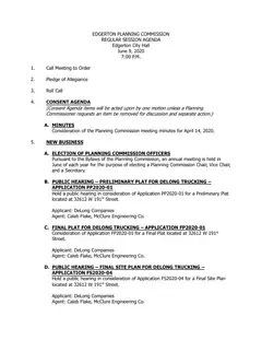 First page of the agenda