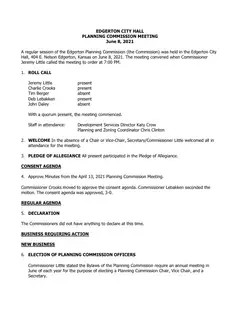 First page of the minutes