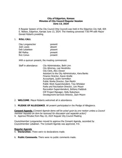 First page of the minutes