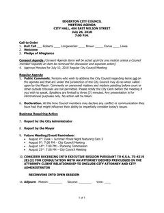 First page of the agenda packet