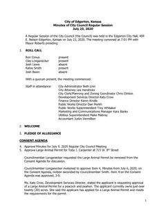 First page of the minutes