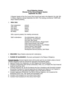 First page of the minutes