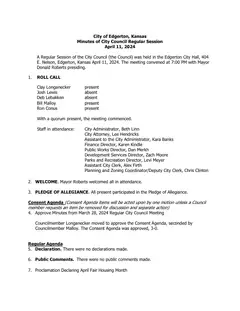 First page of the minutes