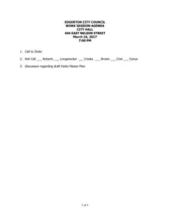 First page of the agenda