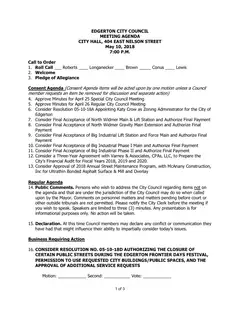 First page of the agenda packet