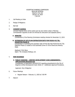 First page of the agenda packet