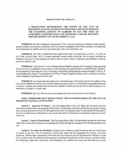 First page of Resolution No. 10-26-17A, the City’s copy