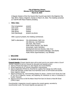 First page of the minutes