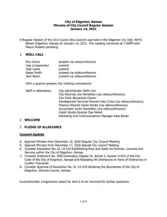First page of the minutes