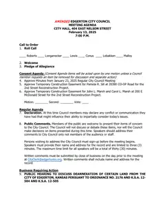 First page of the agenda