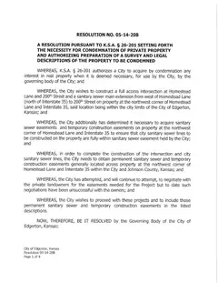 First page of Resolution No. 05-14-20B, the City’s copy