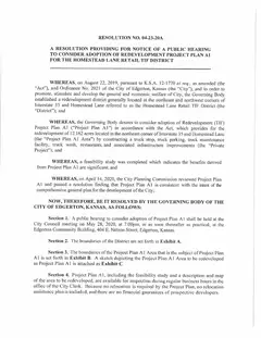 First page of Resolution No. 04-23-20A, the City’s copy
